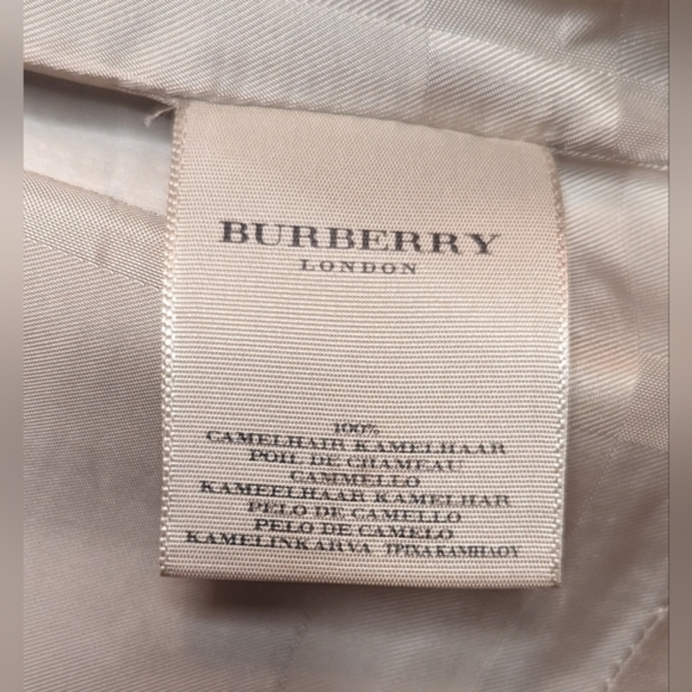 Burberry tan trench coat 100% camel hair princess cut button down half 2 - Picture 7 of 7